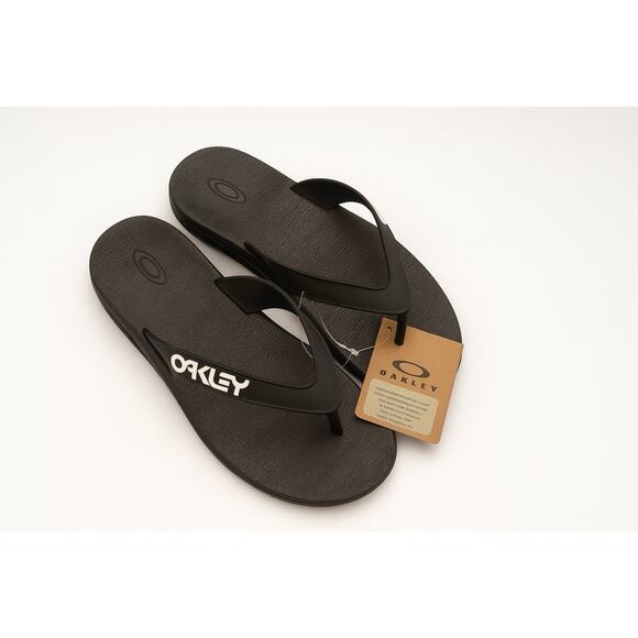 Oakley Men’s B1B Flip Flops Sandals Size 13 Black New With Tags - Picture 1 of 9